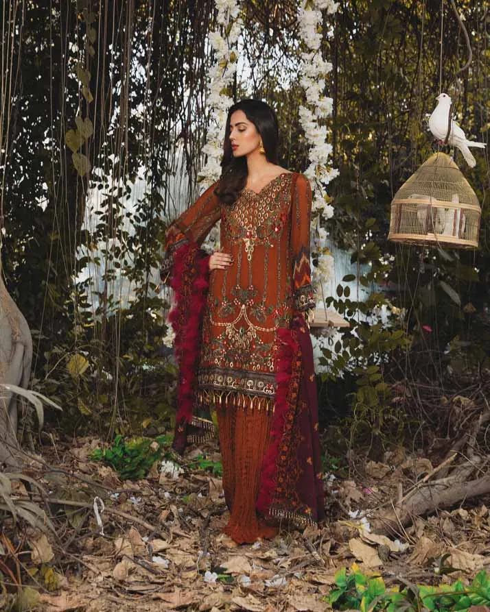 Adan's Libas Arcadia Festive Chiffon Collection – Rustic Charm | ZA-1290