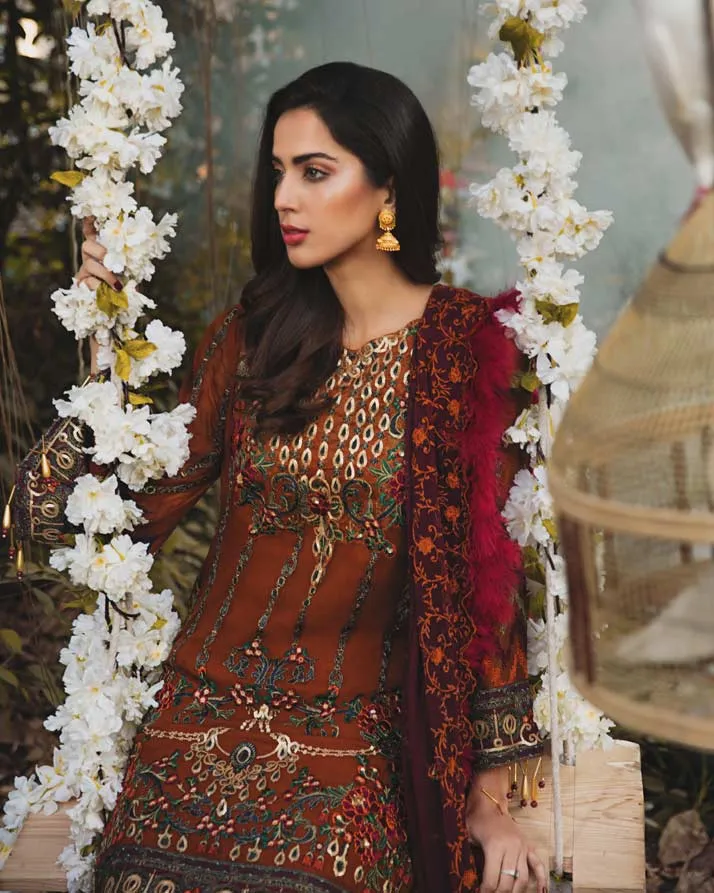 Adan's Libas Arcadia Festive Chiffon Collection – Rustic Charm | ZA-1290