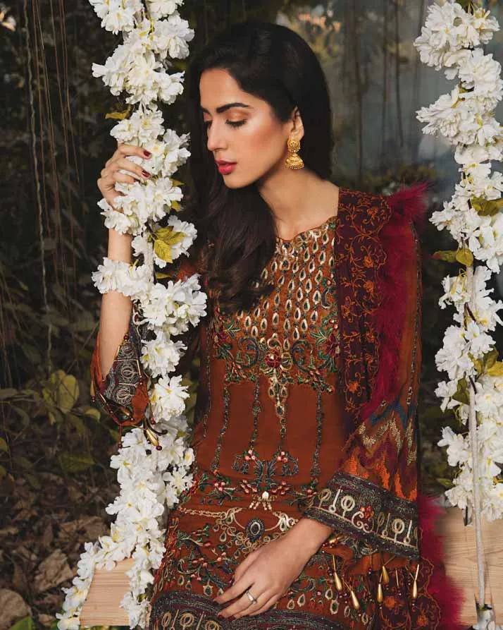 Adan's Libas Arcadia Festive Chiffon Collection – Rustic Charm | ZA-1290