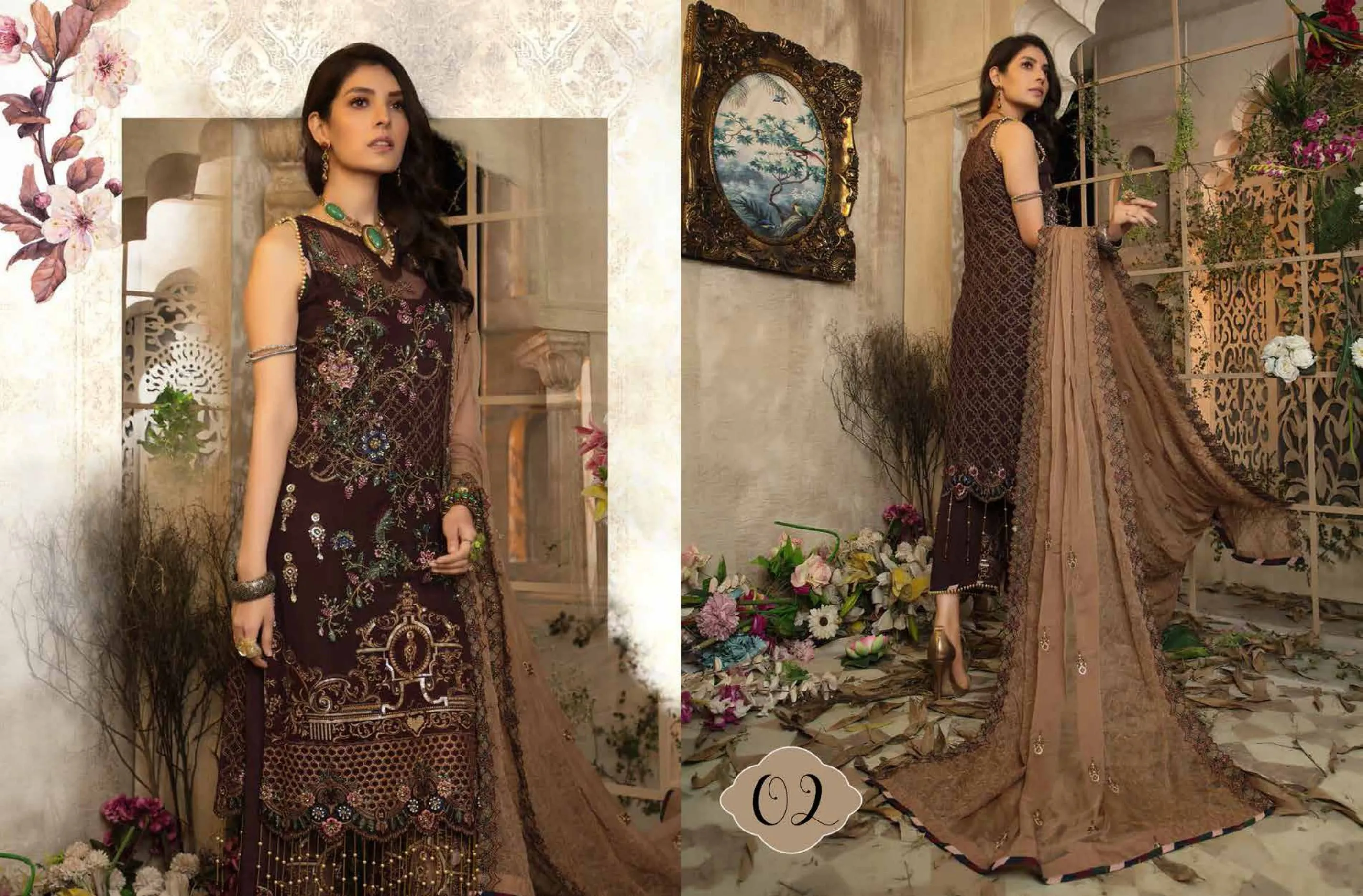 Adan's Libas Guzarish Chapter 2 Wedding Festive Luxury Chiffon Collection 2020 – 2 Garnet Drop