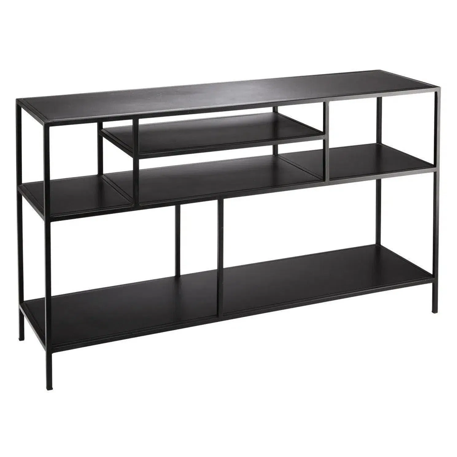 Black Iron Element Shelved Console Table