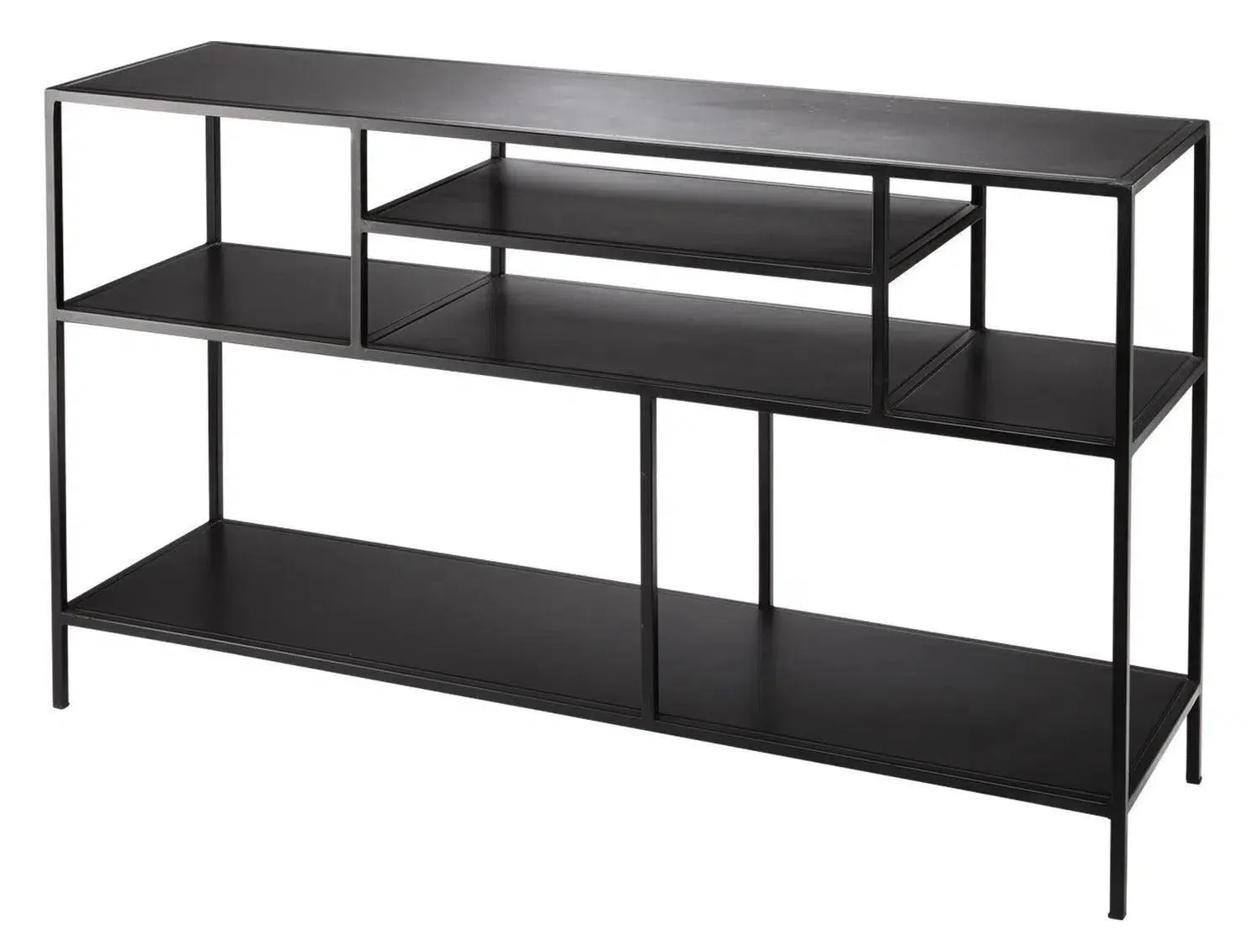 Black Iron Element Shelved Console Table