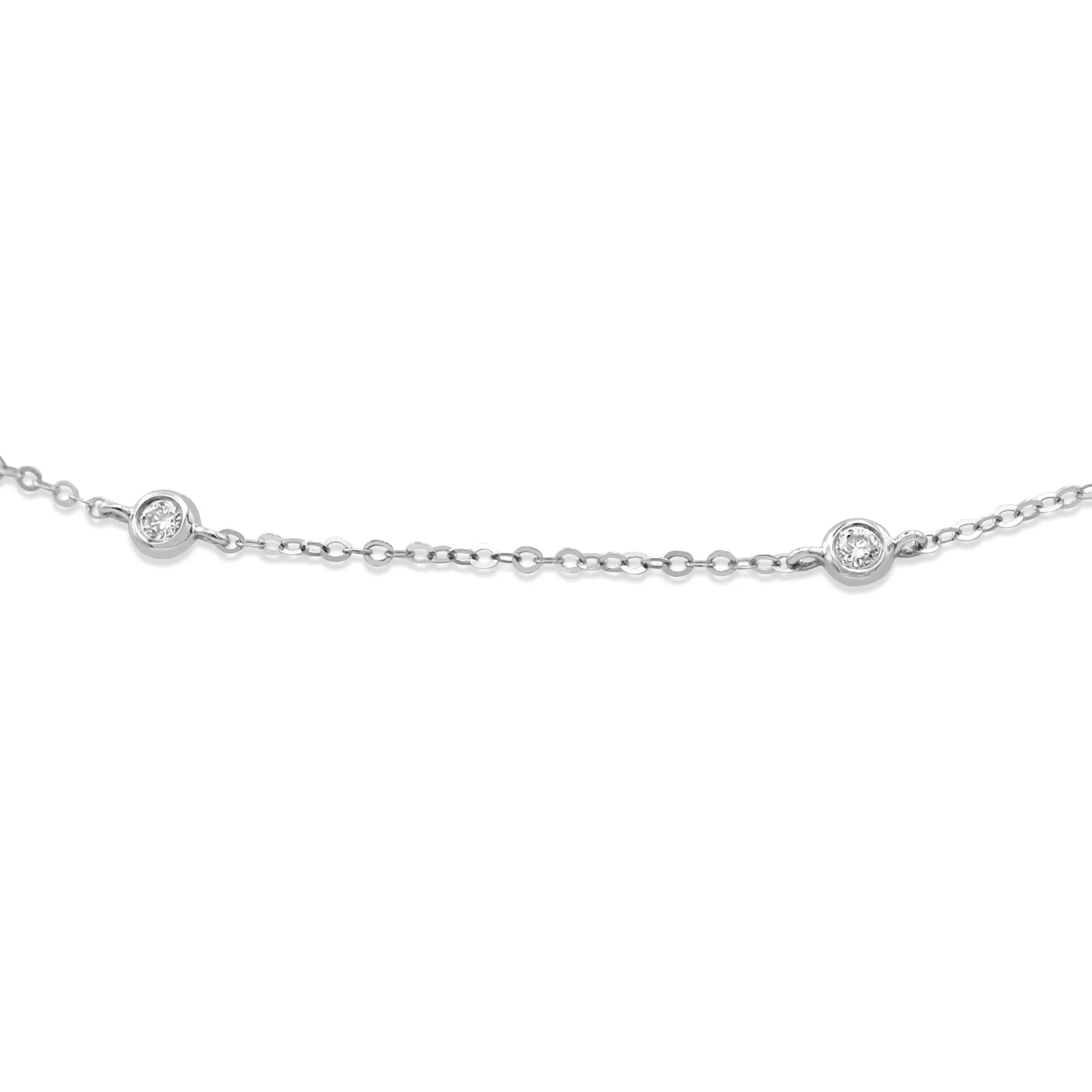 Brilliant Cut Diamond Trace Link Necklace - 18ct White Gold