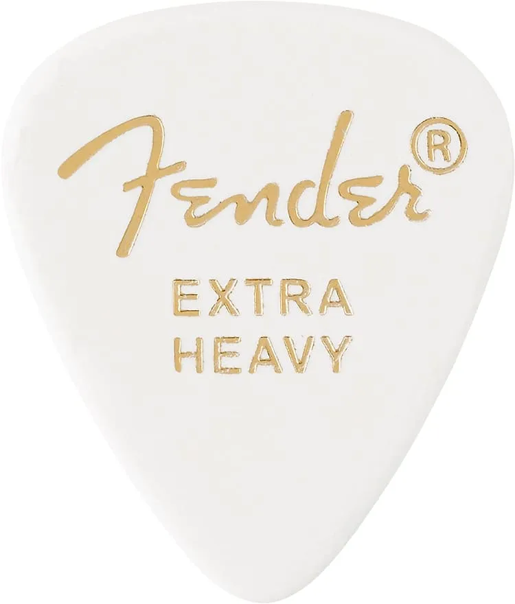 Fender 351 Shape Premium Picks, Extra Heavy, White, 12 Count