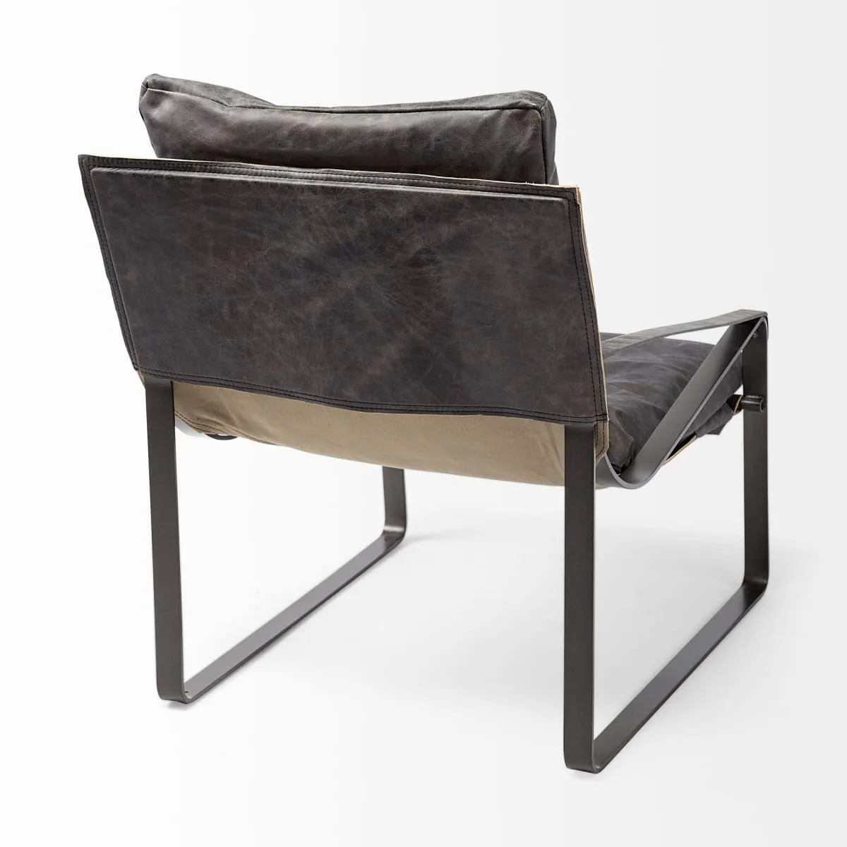 Hornet Accent Chair Black Leather | Black Metak