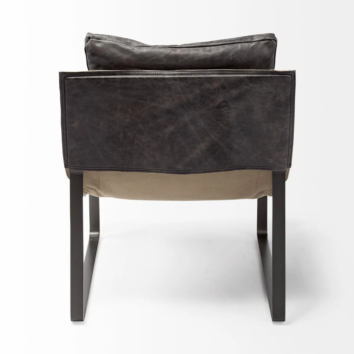 Hornet Accent Chair Black Leather | Black Metak