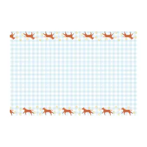 Horse Party Checkered Paper Tablecover