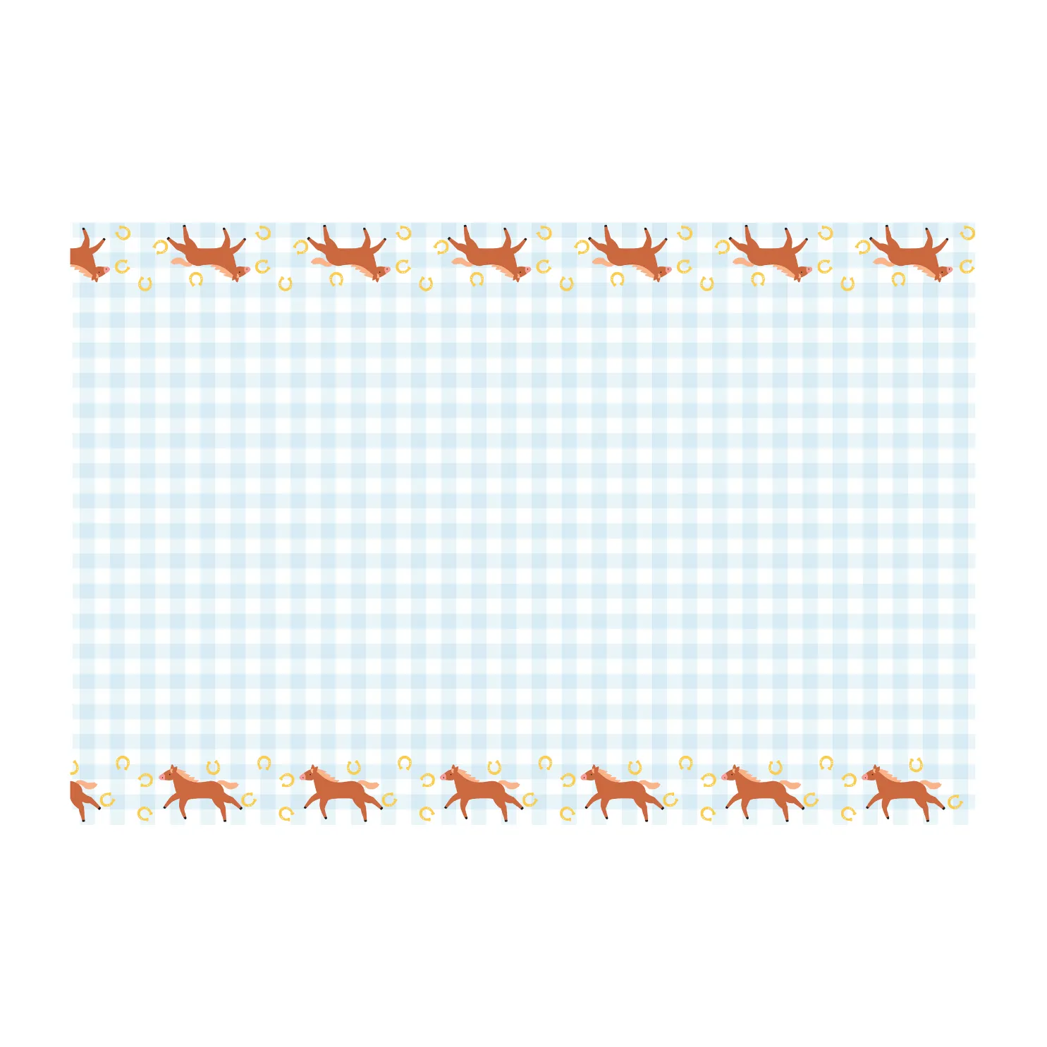 Horse Party Checkered Paper Tablecover