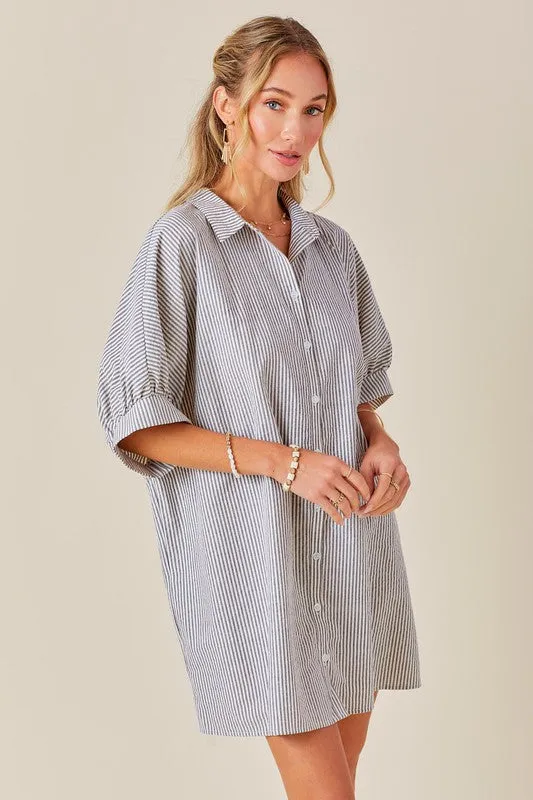 June Button Down Shirt Dress