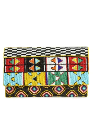 Kennedy Multi Colour Beaded Clutch Bag