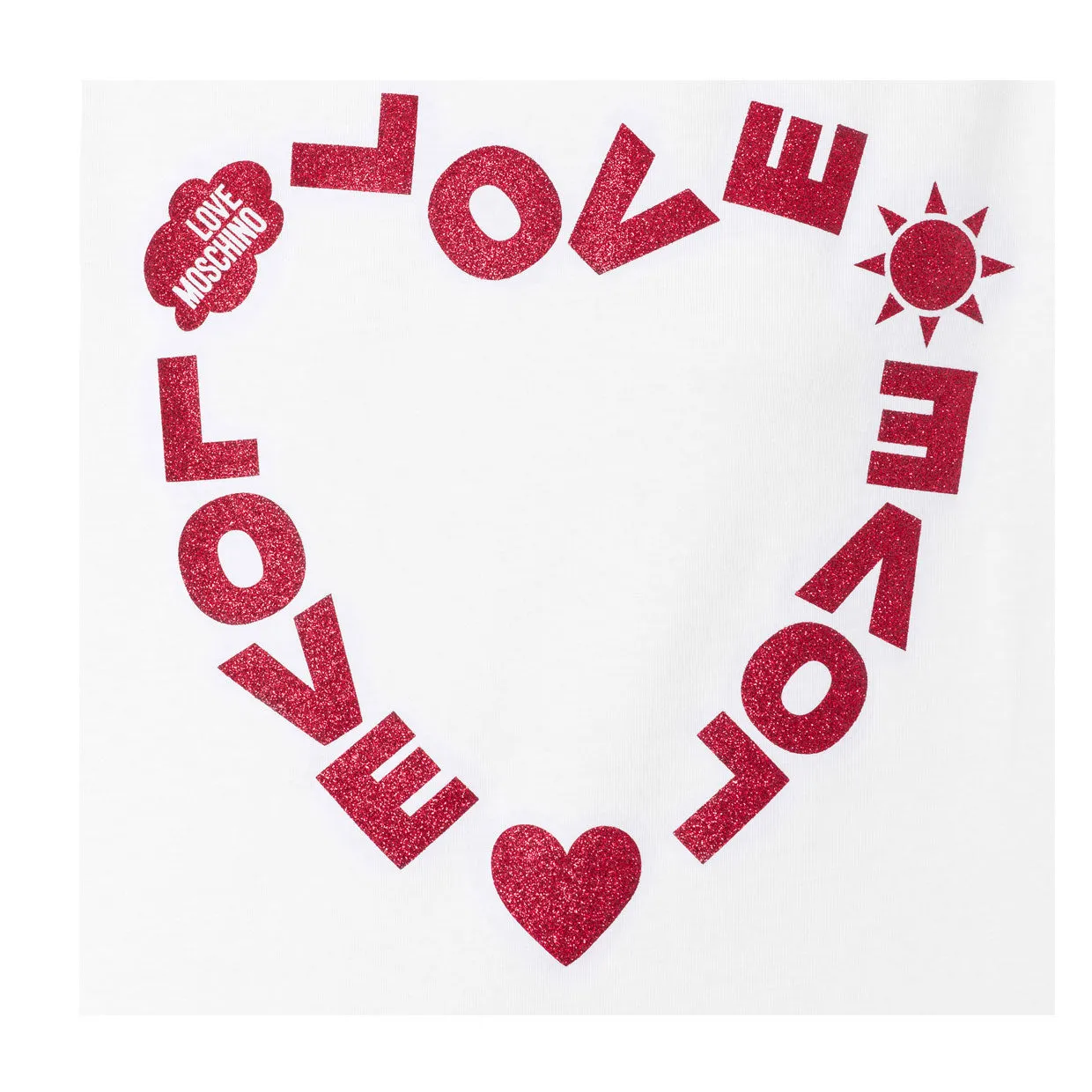 Love Moschino White Heart Design T-Shirt Dress