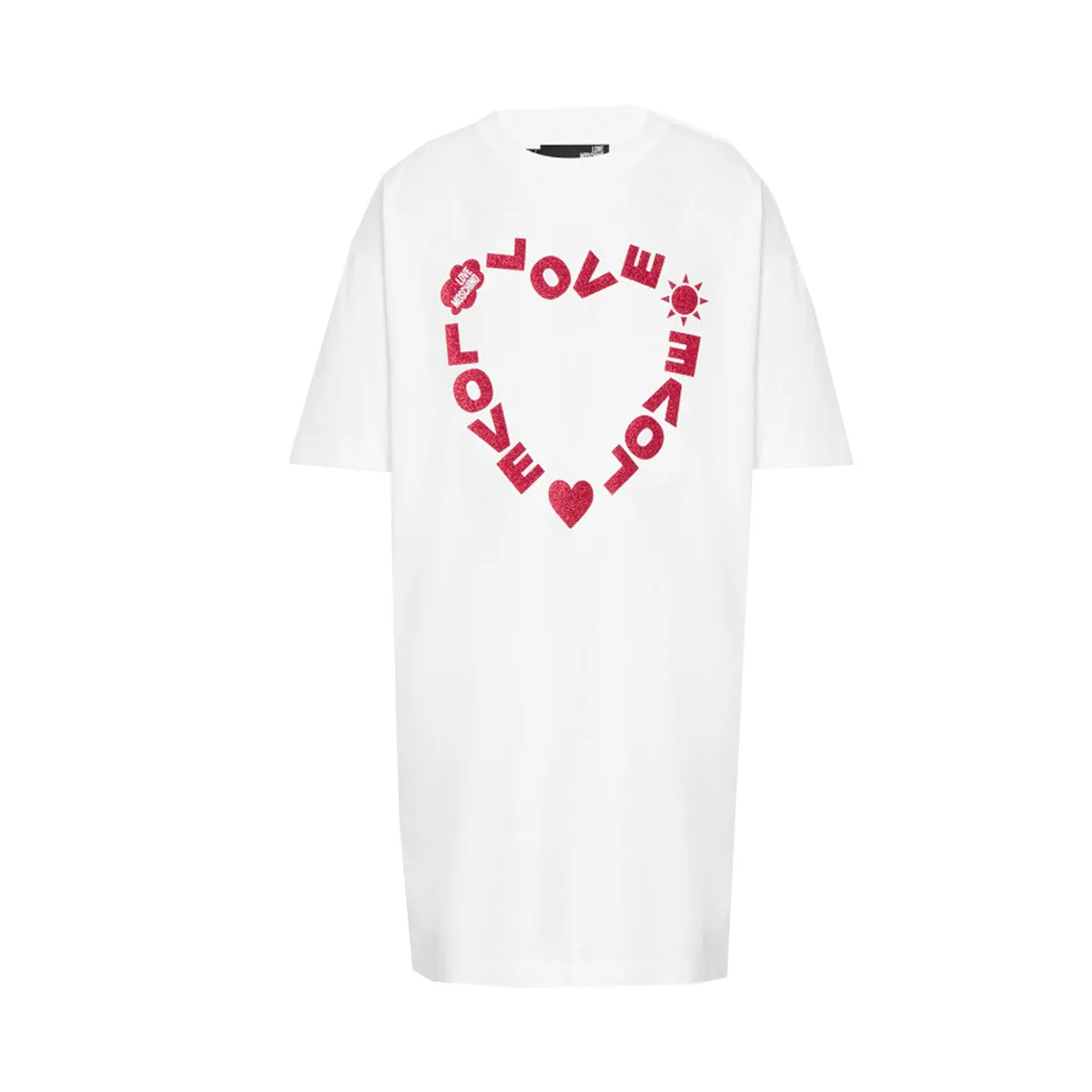 Love Moschino White Heart Design T-Shirt Dress