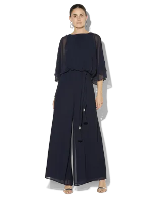 Lucien Navy Chiffon Jumpsuit