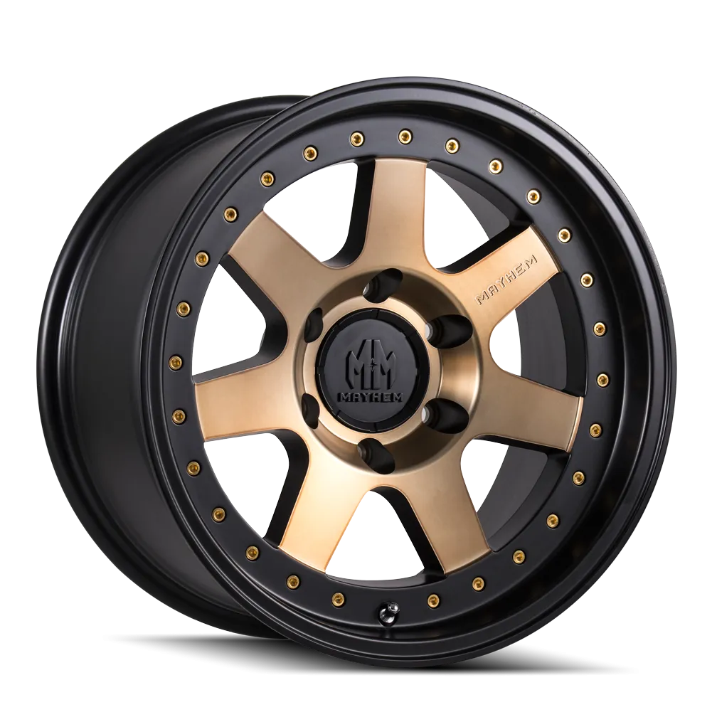 MAYHEM 8300 | MATTE BLACK W/BRONZE TINT | 6x139.7 | 18x9 | 0mm