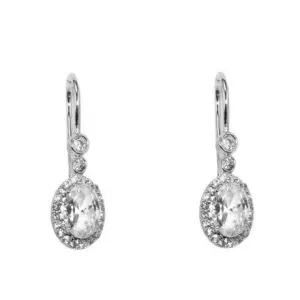 Moneek Oval Halo Drop Earrings