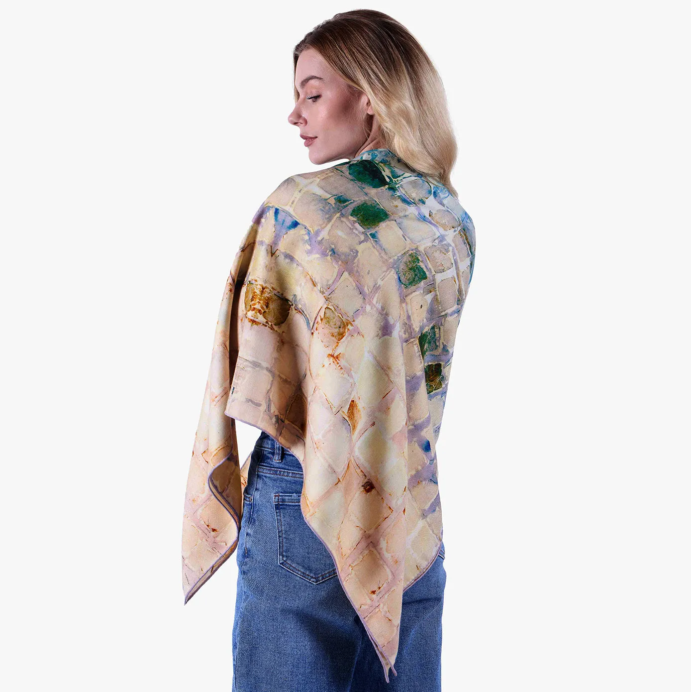 Oversized Calm Camomile Silk/Wool Scarf