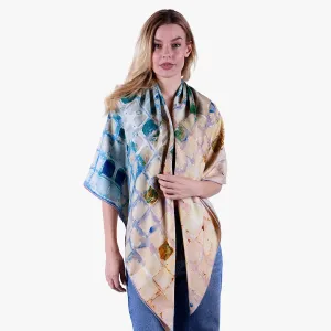 Oversized Calm Camomile Silk/Wool Scarf