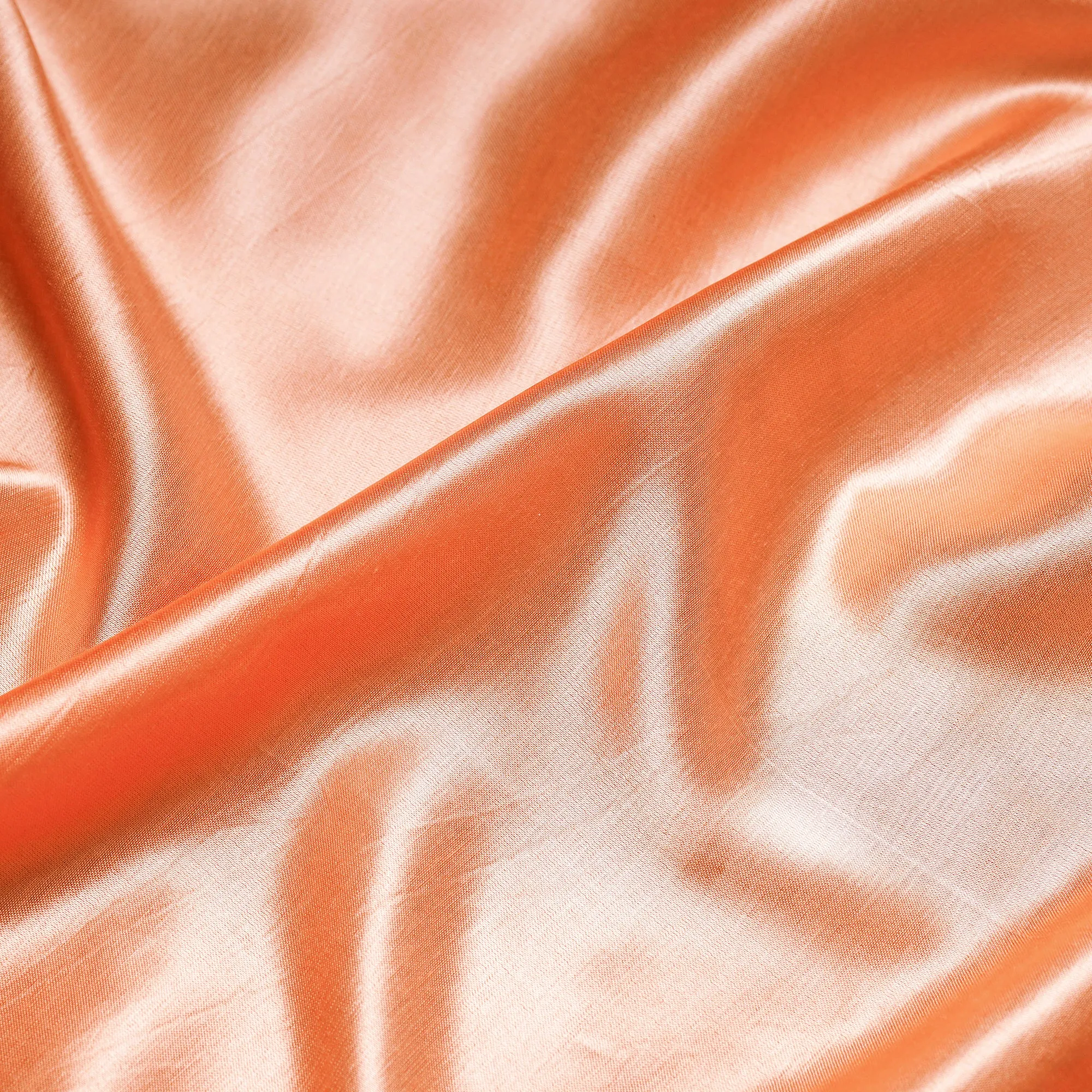 Peach - Pure Mashru Silk Plain Fabric (Width - 45 in)