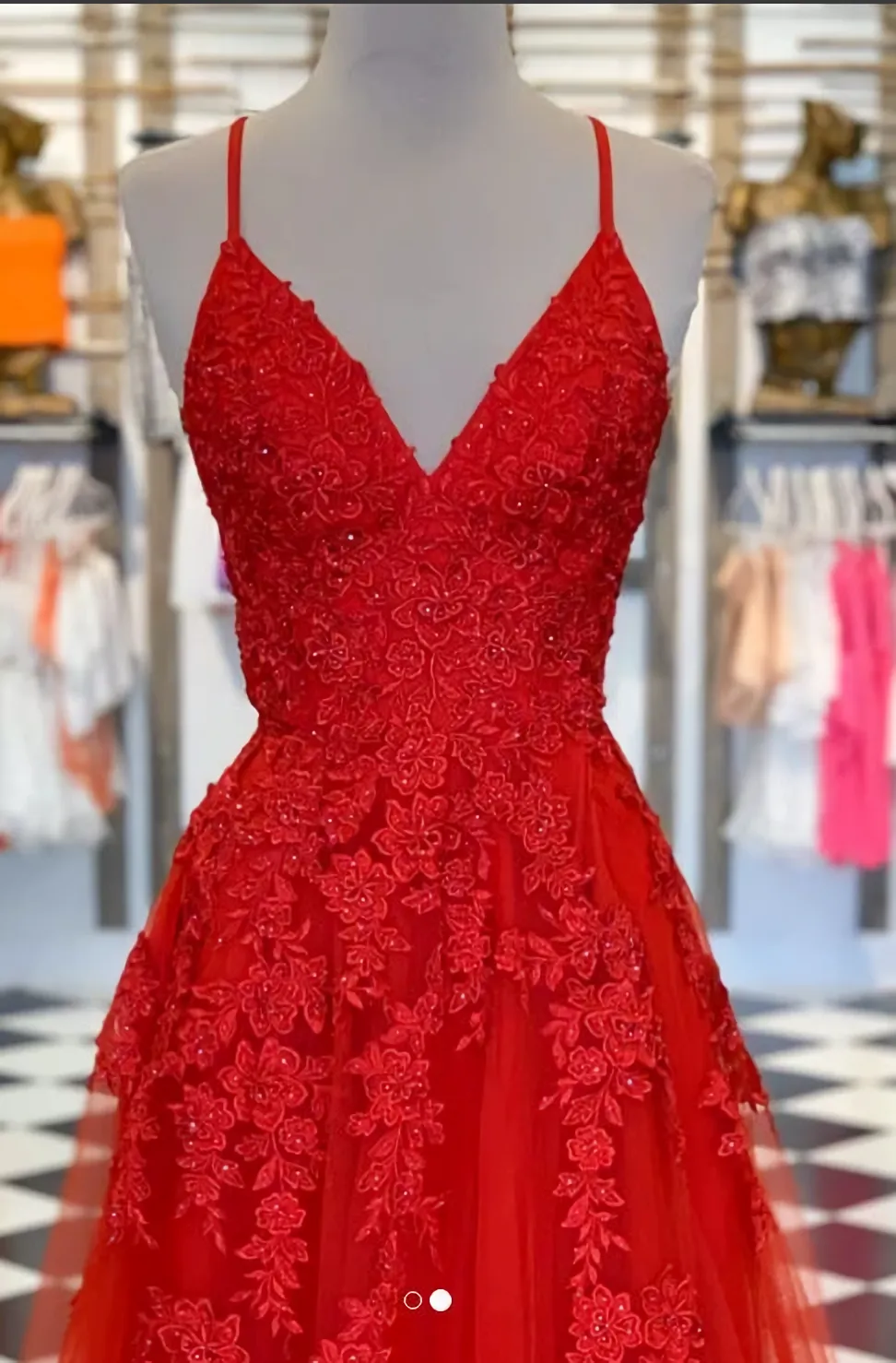 Red Lace Prom Dress Prom Dresses Evening Dress Formal Gown Graduation Party Dress 2693