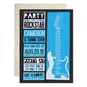 Rockstar Boy Birthday Invitations