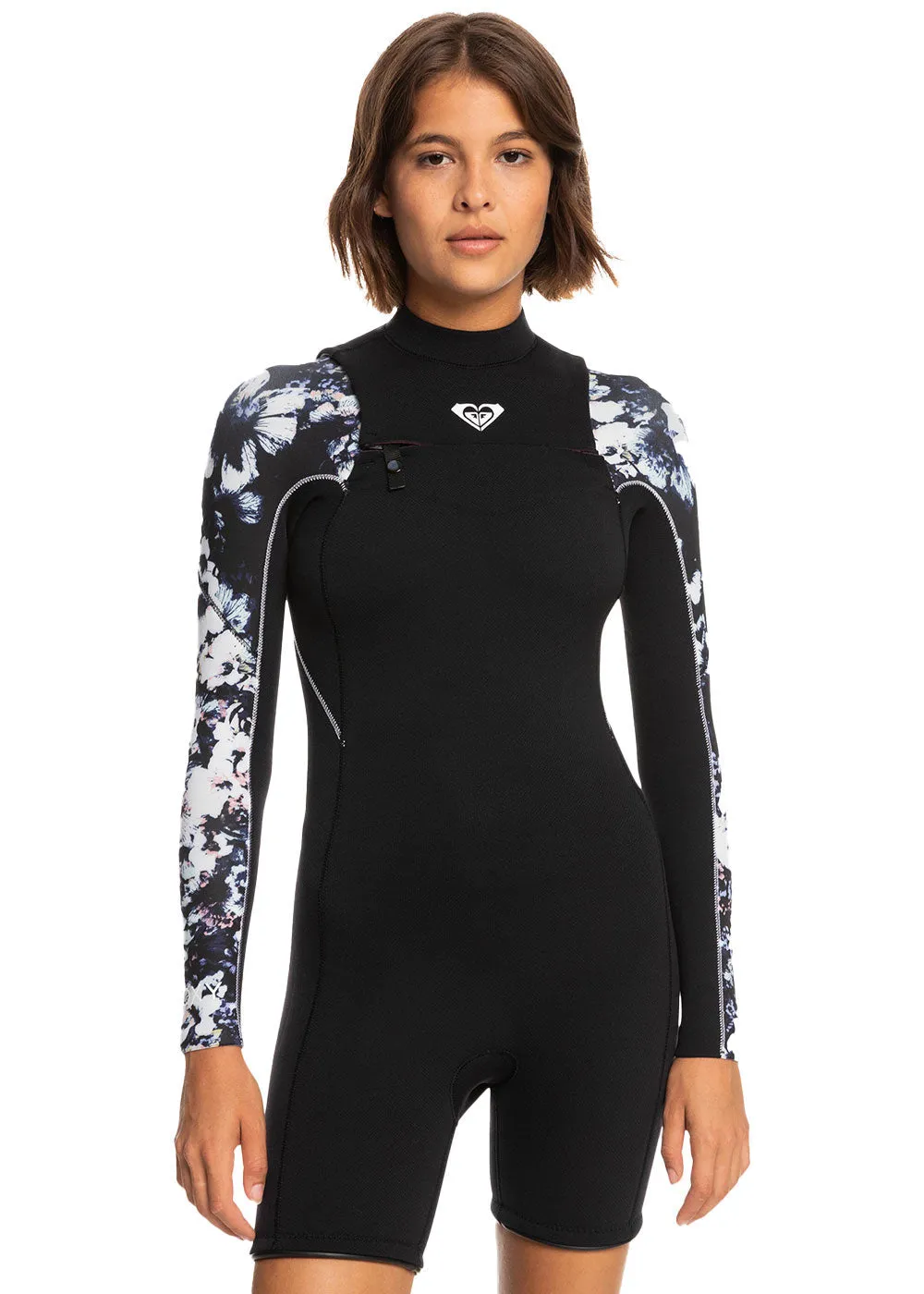 Roxy Womens 2.5mm Elite XT ST Printed Long Sleeve Chest Zip Spring Suit