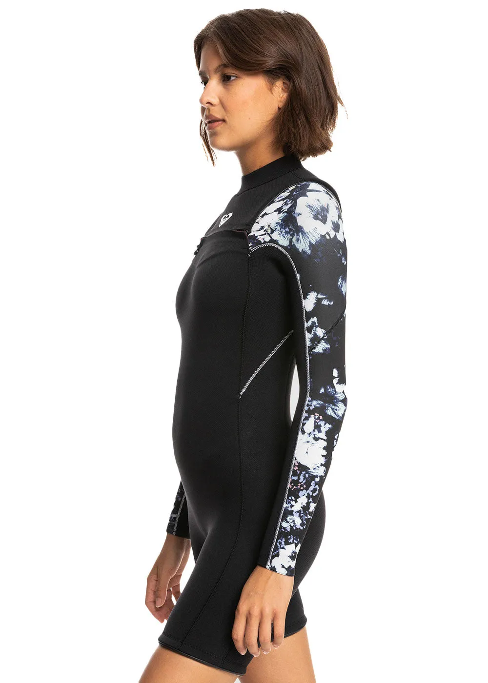 Roxy Womens 2.5mm Elite XT ST Printed Long Sleeve Chest Zip Spring Suit