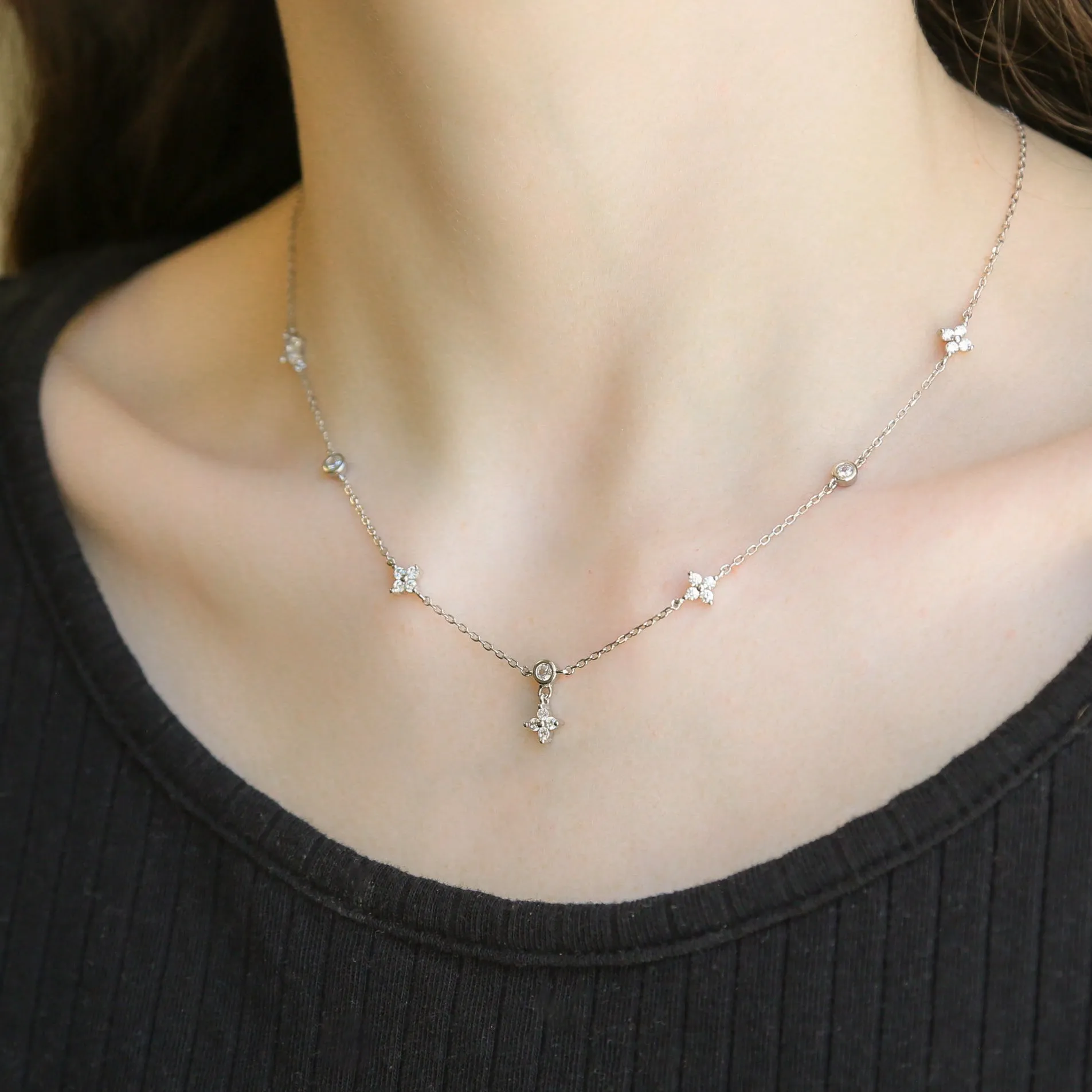 SHIMMER | Sterling Silver Necklace |  15.75  Inch