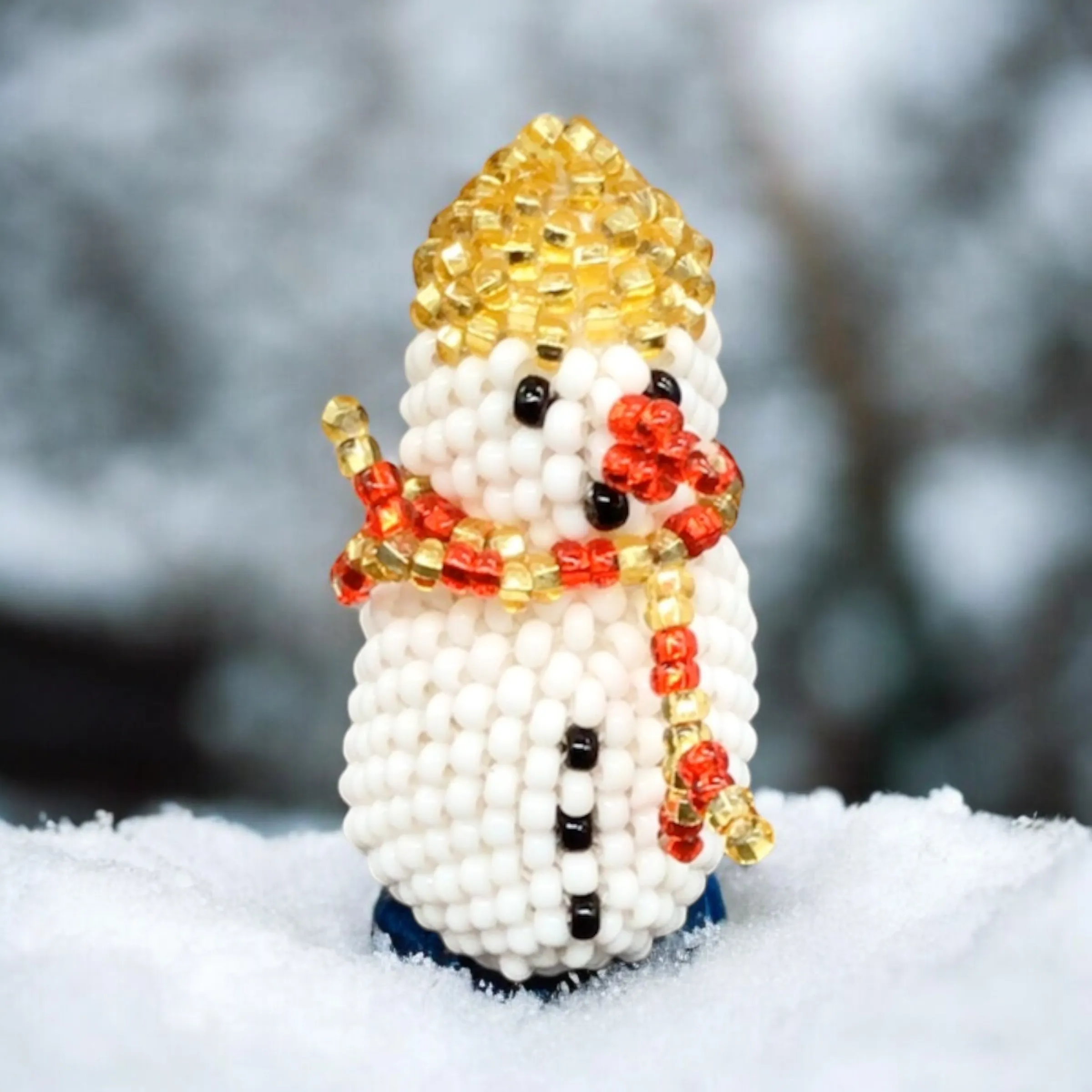 Snowman Beaded Christmas Ornament