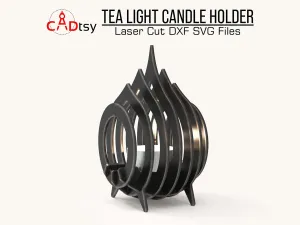 Steampunk Metal Tea Light Candle Holder DXF / SVG CNC Laser Cutting Files