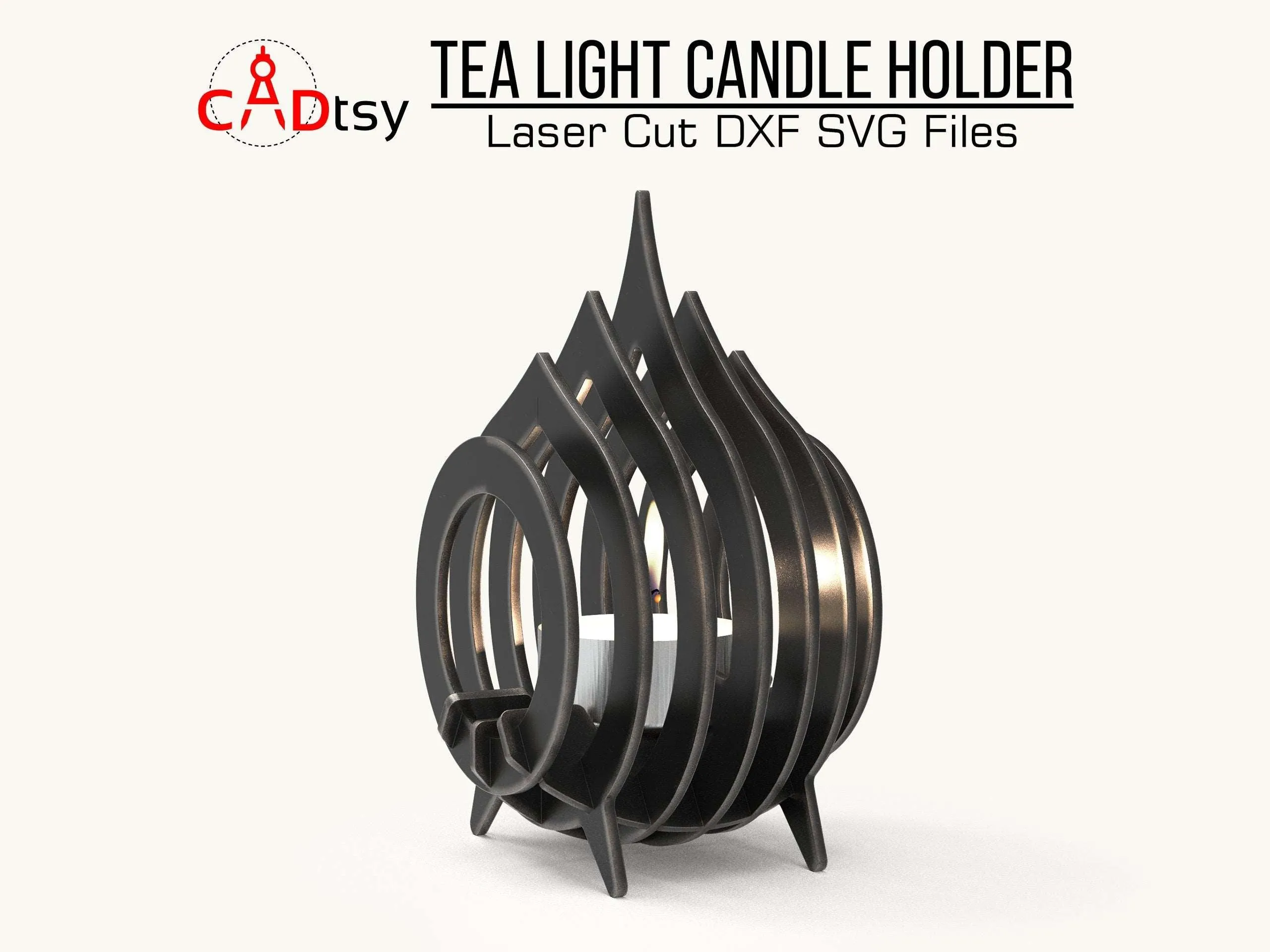 Steampunk Metal Tea Light Candle Holder DXF / SVG CNC Laser Cutting Files