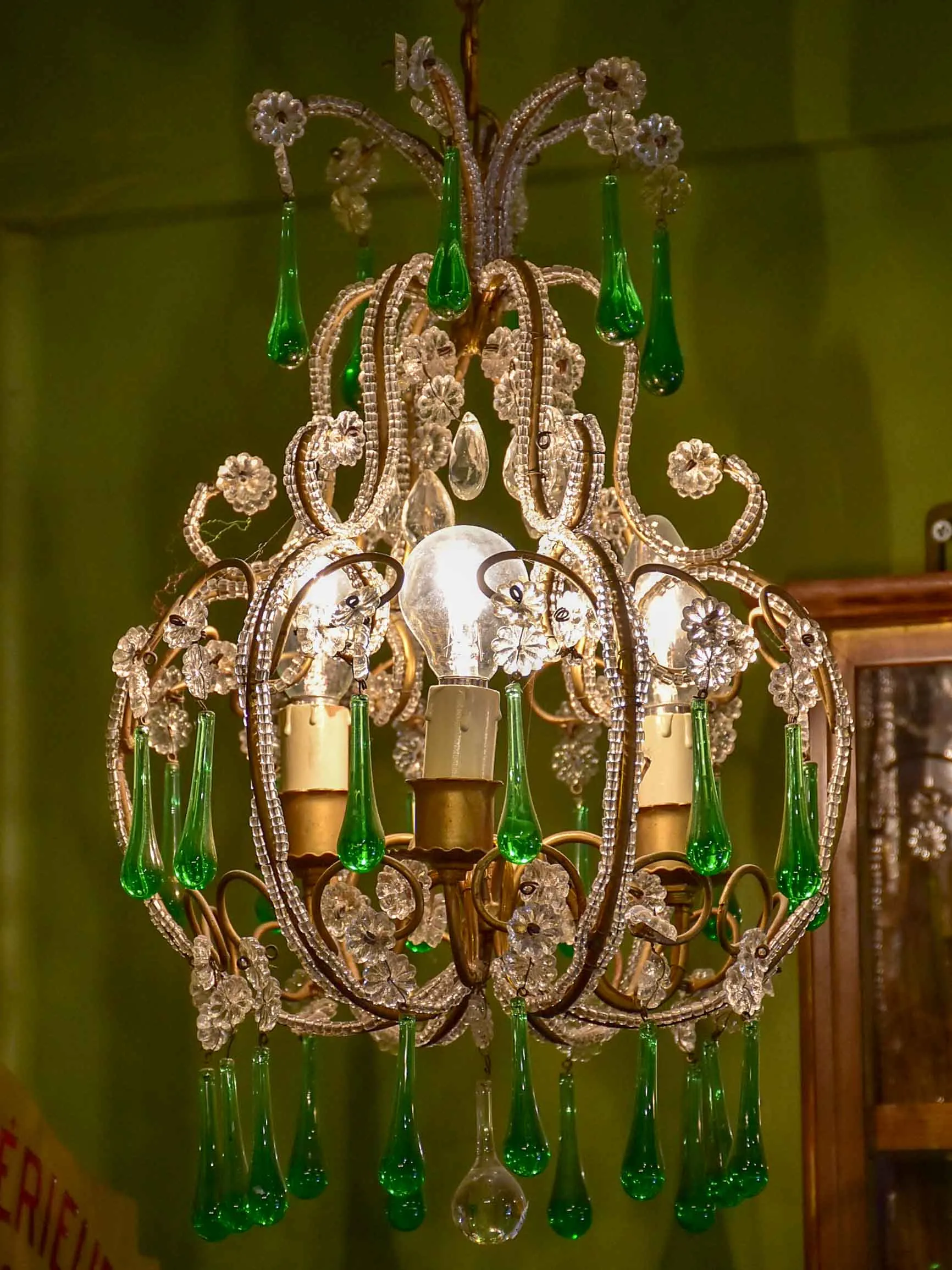 Vintage French beaded chandelier